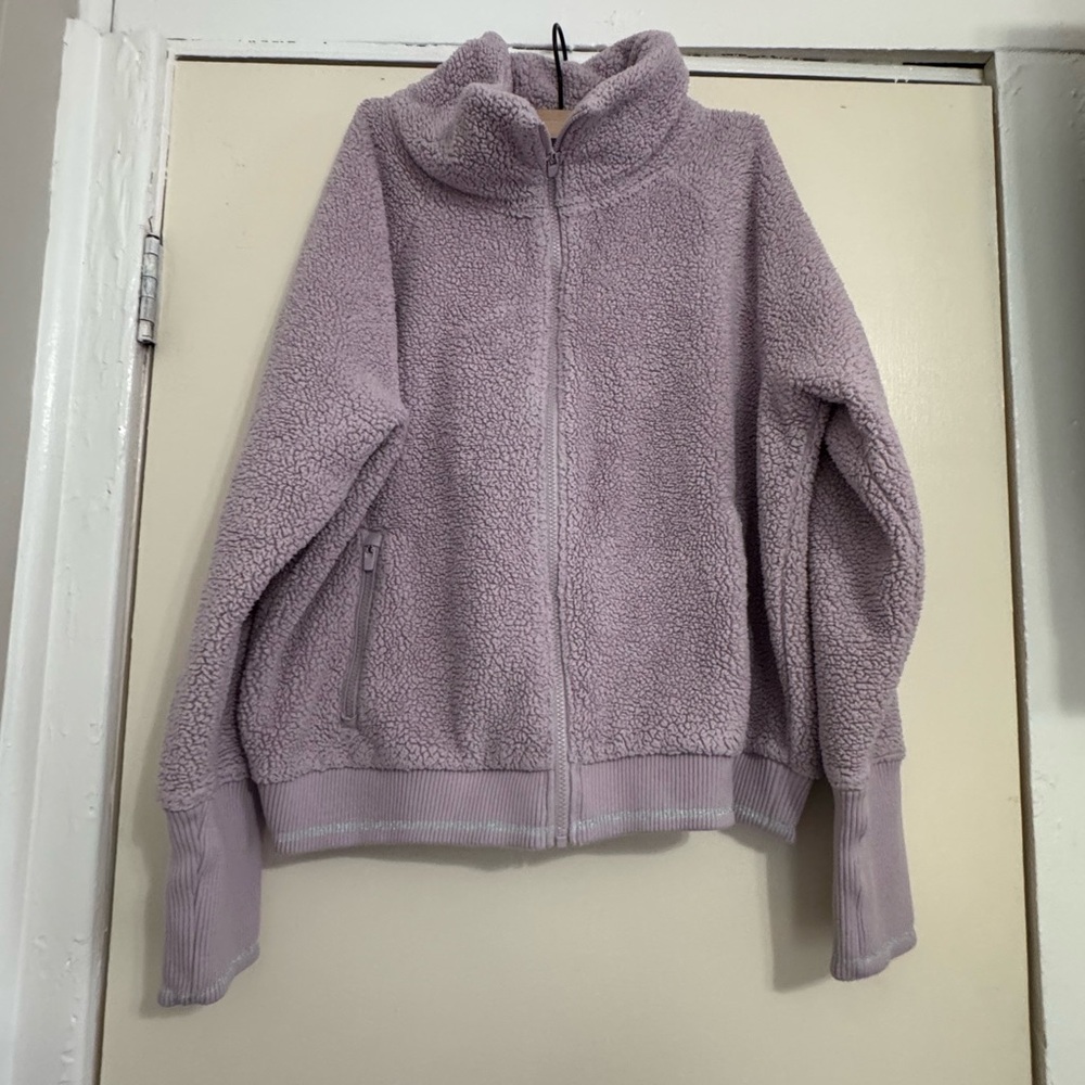 Athleta Lavender Teddy Sherpa Full-Zip Jacket